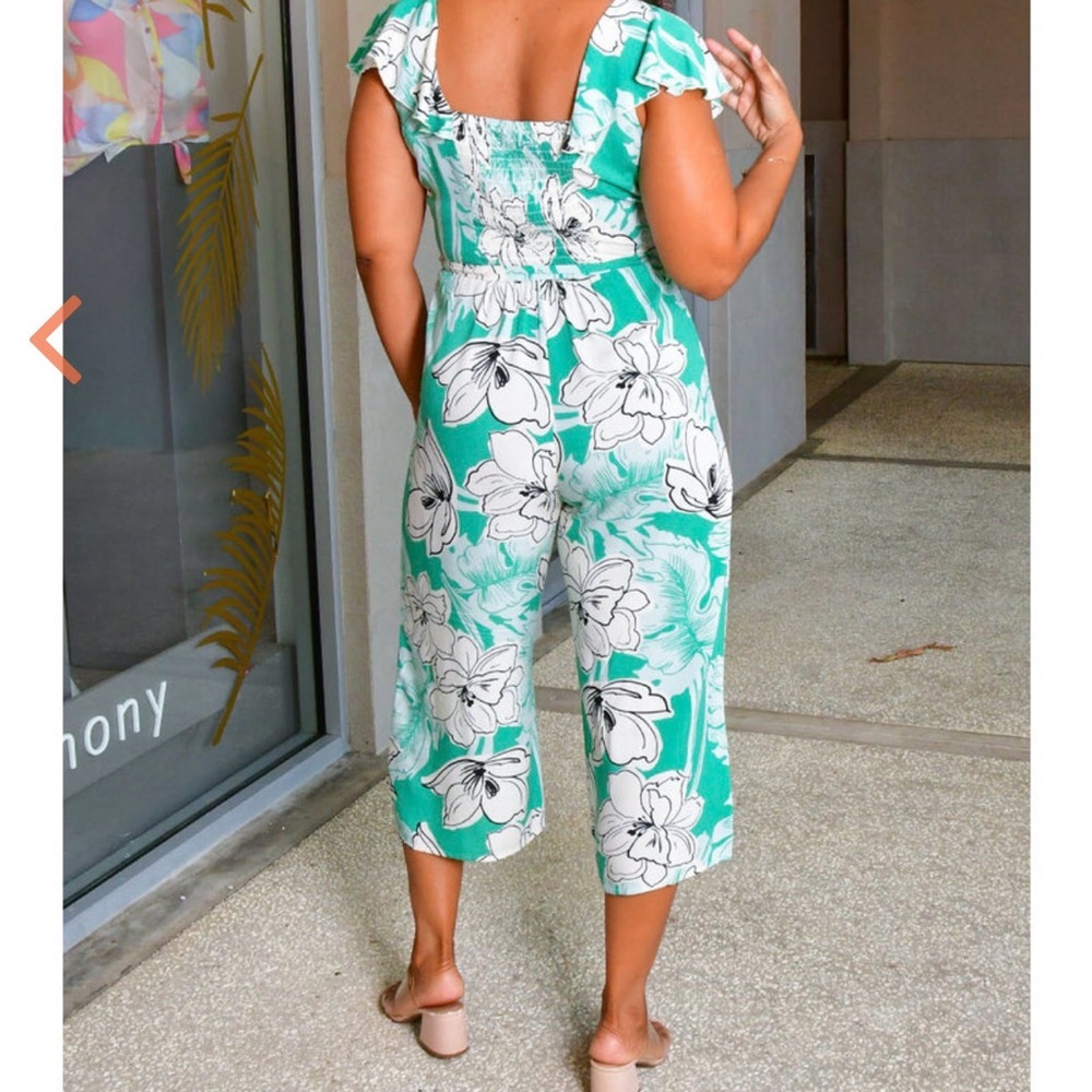 Luxology Teal Floral Jumpsuit - Picture 10 of 10
